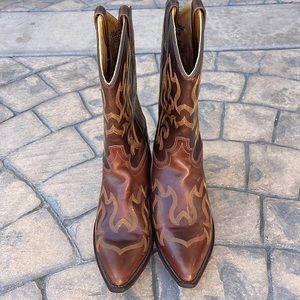 All leather Brown Cowboy Boots- Old West (brand)